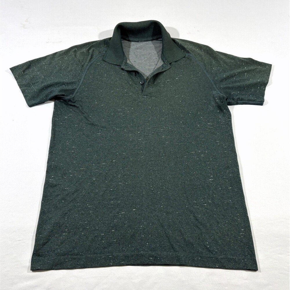 Lululemon Time To Get Dirty Short Sleeve Green Mens Shirt Polo Golf Top Sz M